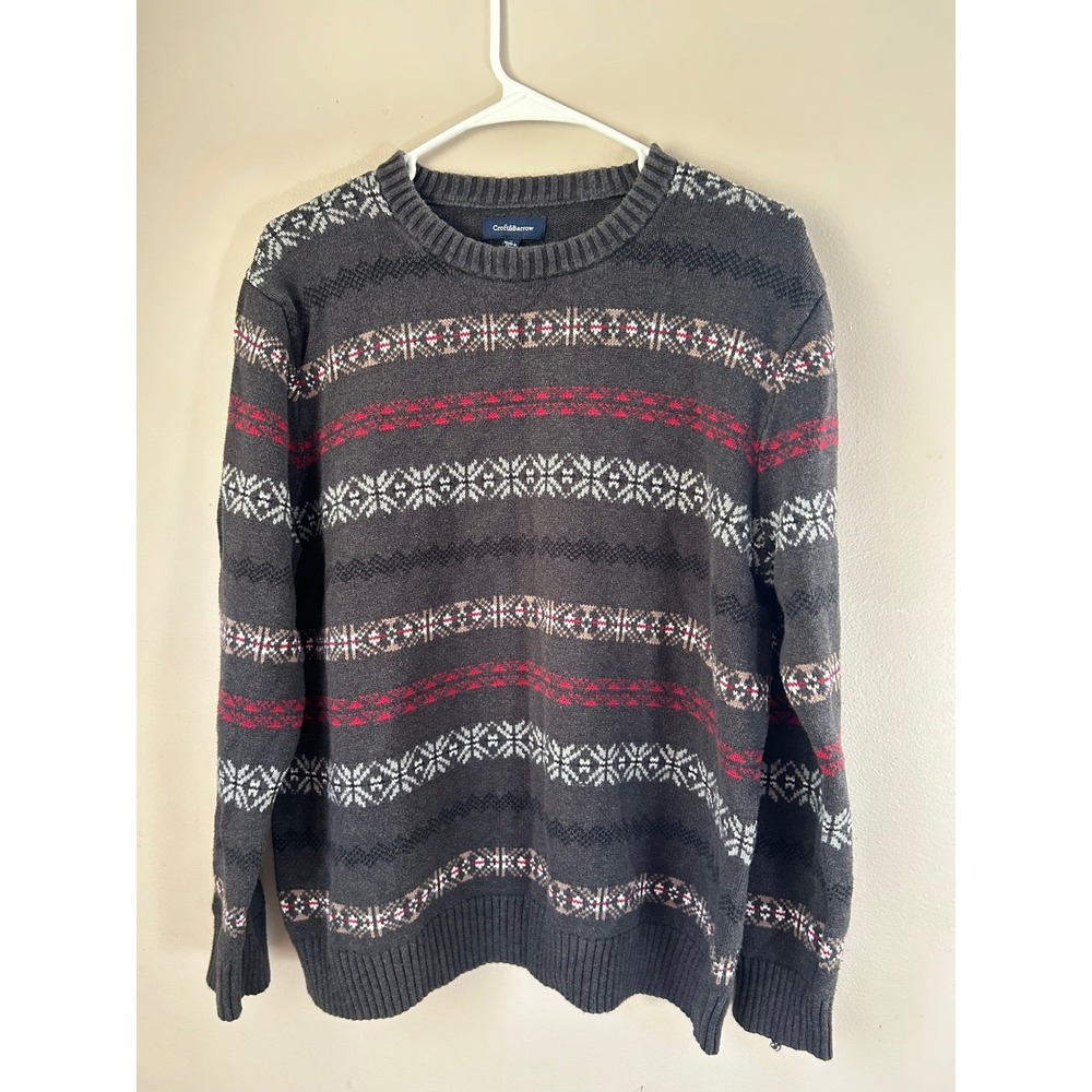90a‎ Croft & Barrow Mens Large Fair Isle Pullover Retro Grandpa core Cozy